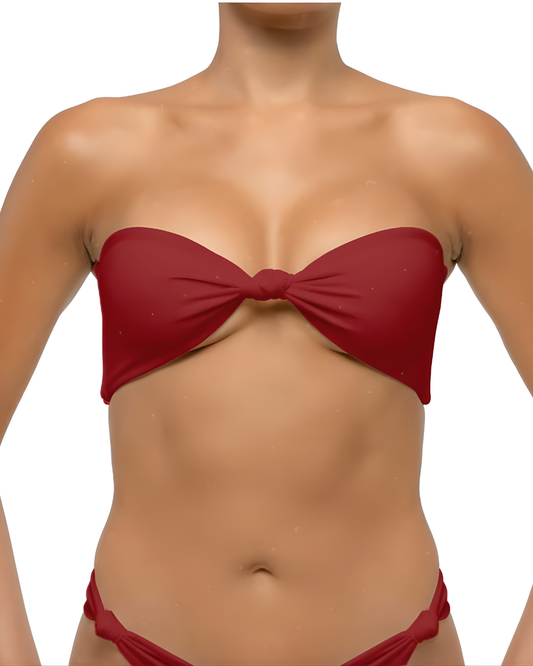 Caro Bikini Top – Sporting red coverage cheeky