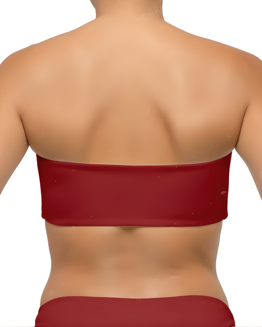 Caro Bikini Top – Sporting red coverage cheeky